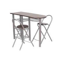 Conjunto Mesa Auxiliar 2 Cadeiras Dobráveis