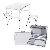 Conjunto Mesa Banqueta Aluminio Dobravel Maleta Nautika domo