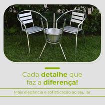 Conjunto Mesa Bar Com 2 Cadeiras Leve Alumínio Varanda Área Externa Casa Top Luxo Centro Jogo Piscina Modelo Caruaru