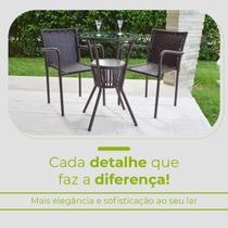 Conjunto Mesa Bar Com 2 Cadeiras Marrom Leve Resistente Área Externa Piscina Casa Apartamento