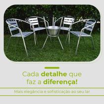 Conjunto Mesa Bar Com Cadeiras Leve Alumínio Varanda Área Externa Casa Top Luxo Centro Jogo Piscina Modelo Caruaru