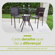 Conjunto Mesa Bar Com Cadeiras Marrom Leve Resistente Área Externa Piscina Casa Apartamento