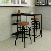 Conjunto Mesa Bistrô 2 Banqueta Aço Giratória Espresso Móveis Conjunto Mesa Bistrô 2 Banqueta Aço Giratória Espresso Móveis