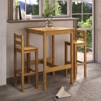 Conjunto Mesa Bistrô 70cm Quadrada e 2 Banquetas Altas 100% Madeira Maciça Martin Espresso Móveis Marrom/Nogueira Conjunto Mesa Bistrô 70cm Quadrada e 2 Banquetas Altas 100% Madeira Maciça Martin Espresso Móveis Marrom/Nogueira