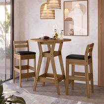 Conjunto Mesa Bistro com 2 Banquetas Cedro Gold 11C Conjunto Mesa Bistro com 2 Banquetas Cedro Gold 11C