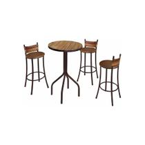 Conjunto Mesa Bistrô com 3 Banquetas Alta Dinamarca
