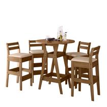 Conjunto Mesa Bistro com 4 Banquetas Cedro Gold 51C