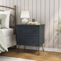 Conjunto Mesa Cabeceira Mdf 2 Gavetas Fort