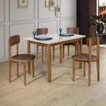 Conjunto Mesa Cadeiras 120cm MDF Pinus Estofado Sofisticado