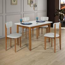 Conjunto Mesa Cadeiras 120cm MDF Pinus Estofado Sofisticado Conjunto Mesa Cadeiras 120cm MDF Pinus Estofado Sofisticado