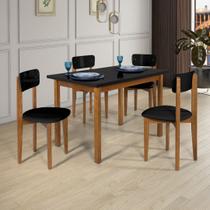Conjunto Mesa Cadeiras 120cm MDF Pinus Estofado Sofisticado