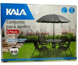 Conjunto Mesa Cadeiras Guarda Sol Jardim Piscina Marrom Kala Conjunto Mesa Cadeiras Guarda Sol Jardim Piscina Marrom Kala