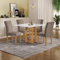Conjunto Mesa Carolina 90cm X 90cm com 4 Cadeiras Espanha Tampo Dakota Plus com Vidro Conjunto Mesa Carolina 90cm X 90cm com 4 Cadeiras Espanha Tampo Dakota Plus com Vidro