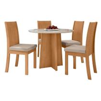 Conjunto Mesa Celebrare 100cm Tampo MDF/Vidro 4 Cadeiras Athenas