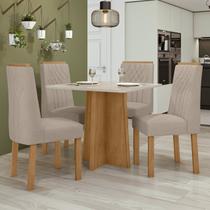 Conjunto Mesa Celebrare 90cm Tampo MDF 4 Cadeiras Exclusive Móveis Lopas