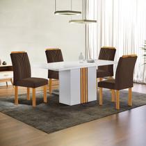 Conjunto Mesa Celeste 120cmx90cm com 4 Cadeiras Celeste Tampo Smart Plus com Vidro
