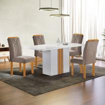 Conjunto Mesa Celeste 120cmx90cm com 4 Cadeiras Celeste Tampo Smart Plus com Vidro
