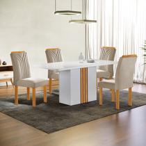 Conjunto Mesa Celeste 120cmx90cm com 4 Cadeiras Celeste Tampo Smart Plus com Vidro