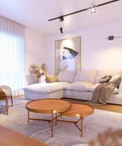 Conjunto Mesa Centro Aqua Imcal Nature Cobre Redonda Sala