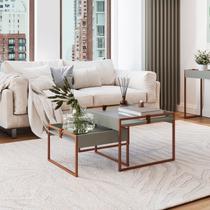 Conjunto Mesa Centro Columbia 63cm 57cm X 40cm Verde Verti