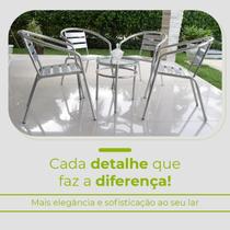 Conjunto Mesa Centro Com Cadeira Alumínio Leve Varanda Área Externa Casa Luxo Jogo Resistente Modelo Gravatá