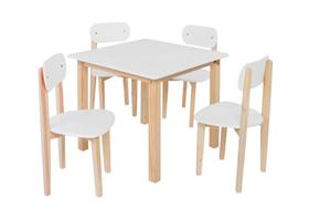 Conjunto Mesa Colore Infantil 65cm Com 4 Cadeiras Brinquedos Branca