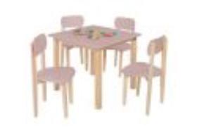 Conjunto Mesa Colore Infantil 65cm Com 4 Cadeiras Brinquedos Rosa