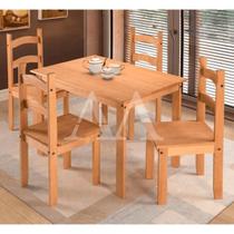 Conjunto mesa com 4 cadeiras acab. mel - francine moveis