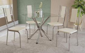 Conjunto Mesa com 4 Cadeiras CMC794CR Linha Crome Combos Kappesberg Crome