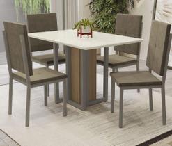 Conjunto Mesa com 4 Cadeiras CMC898NK Linha Crome Combos Kappesberg Crome