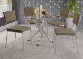 Conjunto Mesa com 4 Cadeiras CMC912CR Linha Crome Combos Kappesberg Crome