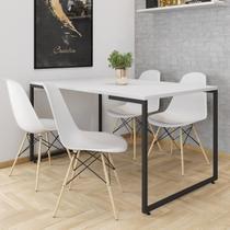 Conjunto Mesa com 4 Cadeiras de Jantar Eames Pp Espresso Móveis