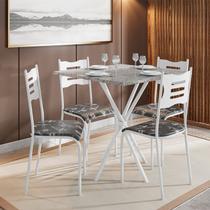 Conjunto Mesa com 4 Cadeiras e Tampo Quadrado Diamante