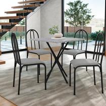 Conjunto Mesa com 4 Cadeiras e Tampo Quadrado Diamante
