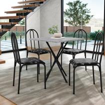 Conjunto Mesa com 4 Cadeiras e Tampo Quadrado Diamante