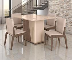 Conjunto Mesa com 4 Cadeiras Harmonia Marrom/Carvalho/Fendi Conjunto Mesa com 4 Cadeiras Harmonia Marrom/Carvalho/Fendi