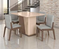 Conjunto Mesa com 4 Cadeiras Harmonia Marrom Carvalho/Fendi Conjunto Mesa com 4 Cadeiras Harmonia Marrom Carvalho/Fendi