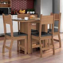 Conjunto Mesa Com 4 Cadeiras Milano Carvalho Com Preto Conjunto Mesa Com 4 Cadeiras Milano Carvalho Com Preto