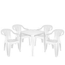 Conjunto Mesa com 4 Cadeiras Mor Bela Vista, Branco