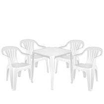 Conjunto Mesa com 4 Cadeiras Mor Bela Vista, Branco