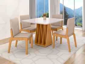 Conjunto Mesa com 4 Cadeiras Orquestra Marrom/Marromle/Off White Conjunto Mesa com 4 Cadeiras Orquestra Marrom/Marromle/Off White