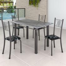 Conjunto Mesa com 4 Cadeiras Tampo de Granito Topázio Sara Yescasa Conjunto Mesa com 4 Cadeiras Tampo de Granito Topázio Sara Yescasa