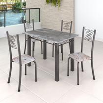 Conjunto Mesa com 4 Cadeiras Tampo de Granito Topázio Sara Yescasa