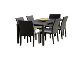 Conjunto Mesa Com 6 Cadeiras Alumínio E Fibra Sintética