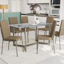 Conjunto Mesa com 6 Cadeiras CMC901NK Linha Crome Combos Kappesberg Crome