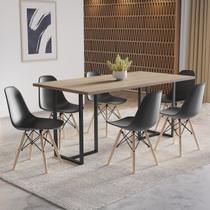 Conjunto Mesa com 6 Cadeiras Eames Pp Espresso Móveis