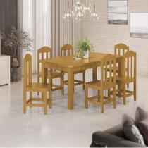 Conjunto Mesa Com 6 Cadeiras Em Madeira Maciça 160cm Marrom Safira Shop Jm