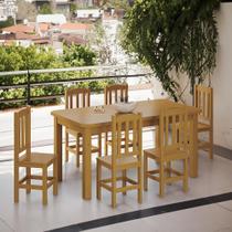 Conjunto Mesa Com 6 Cadeiras Em Madeira Maciça 160cm Marrom Stone Shop Jm