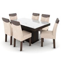 Conjunto Mesa com 6 Cadeiras Talismã Milão 160x93 Conjunto Mesa com 6 Cadeiras Talismã Milão 160x93