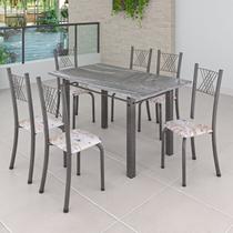 Conjunto Mesa com 6 Cadeiras Tampo de Granito Topázio Sara Yescasa